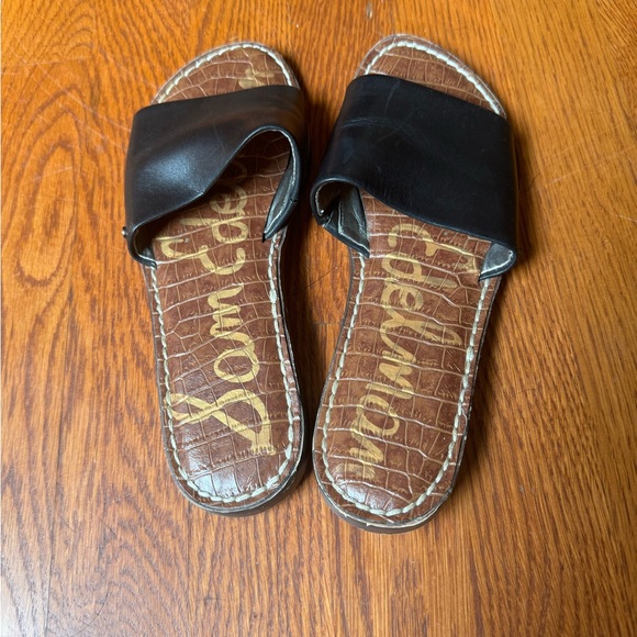 Sam Edelman Black Leather Sandal Slides Size 6 Brand New Never Worn - Picture 1 of 6